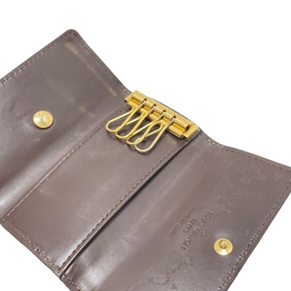 Auth LOUIS VUITTON Multicles 4 M93517 Amarante Monogram Vernis - CA1017 Key Case - Picture 6 of 8